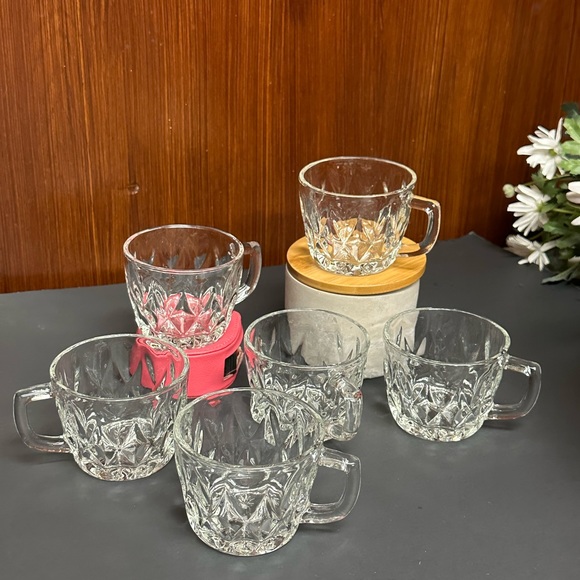 Anchor Hocking Glass Crown Point pattern Punch Cups - Picture 3 of 6
